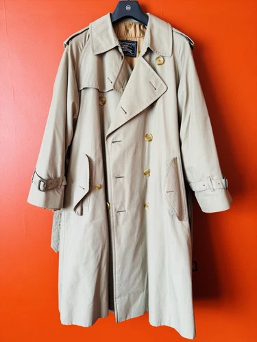 Trench coat corto e fodera lana Burberrys Kensington Heritage 46 vintage anni 80