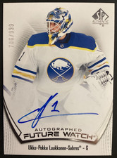 2021-22 SP Authentic Ukko-Pekka Luukkonen Retro Future Watch Auto /999 !! Sabres