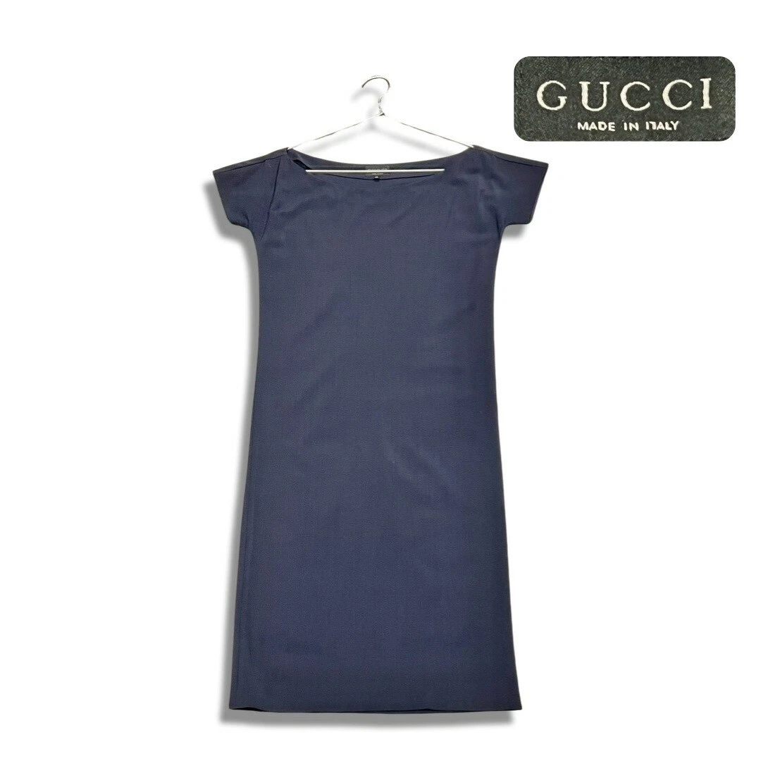 Robe Gucci manches courtes col bateau longueur genou noir taille 38 r10_0404