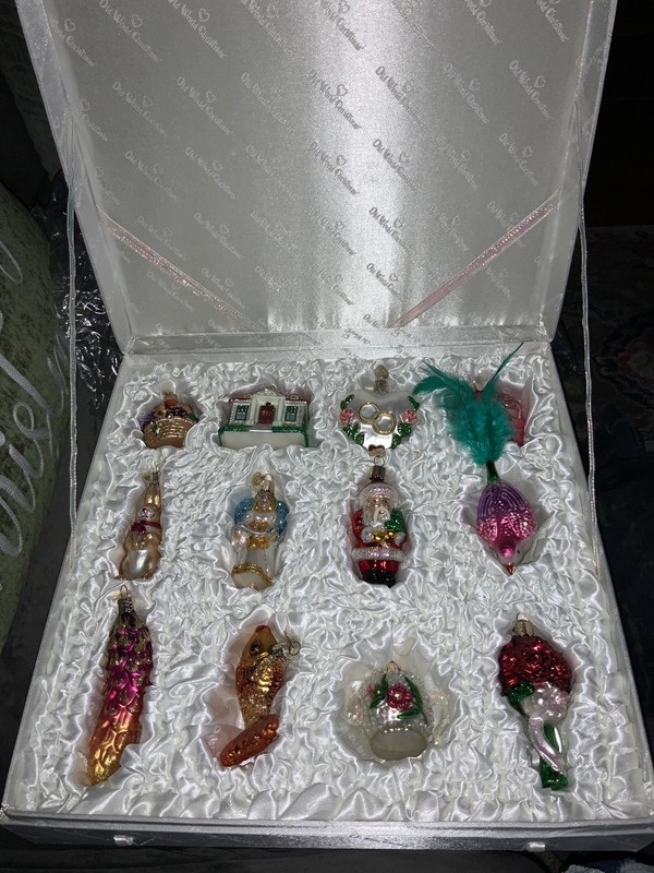 NEW Old World Christmas brides collection glass ornaments in box 12 pc beautiful