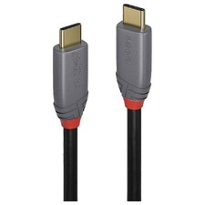Image of LINDY 36901 USB cable USB 3.2 2x USB-C plug Black Grey 1m