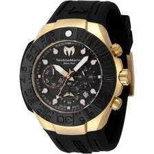 Technomarine Men's Watch Reef Quartz Chronograph Black Silicone Strap TM-523012
