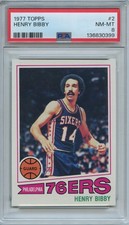 PSA 8 1977 TOPPS BASKETBALL #2 HENRY BIBBY **LOOKS MINT**