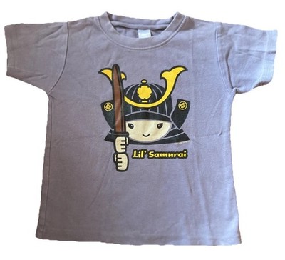 Sweet Dumplings 2012 *Lil  Samurai* Gray Short Sleeve Monag T-Shirt Kids Size 4