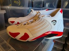 Air Jordan 14 Retro 2019 Candy Cane 487471 100 para hombre talla 15 XLNT estado