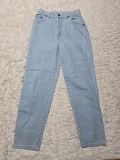 Vintage Sunset Blues Womens 6/7 Sun Bleached Mom Jeans 80s Made In USA Midrise