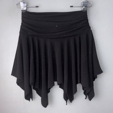 Hiatus Asymmeric Skirt Size M Black Glitter Whimsigoth Dark Balletcore Fairy Y2K