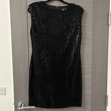 Women’s Mango Black Sequin Fitted Dress In Excellent Condition - Size XL