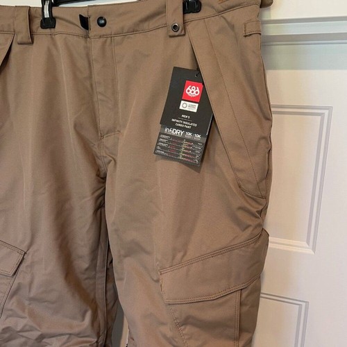 Pantaloni da neve cargo isolati beige da uomo snowboard 686 nuovi con etichette, XXL - Foto 3 di 8
