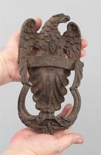 Authentic Antique Victorian 19thC Cast Iron AMERICAN EAGLE Door Knocker, NR