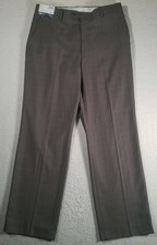 NWT BRAGGI by Louis Raphael Mens Dress Pants Flat Front Brown Window Check 36x32