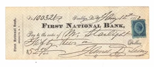 1882 First National Bank in Brooklyn New Yorl canceled Check