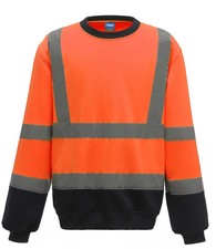 Image of Hi-Vis Viz Sweatshirt Yoko Orange Yellow Black or Blue Workwear Jumper