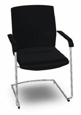 Wilkhahn Freischwinger ON 178/71 Leder 74 99 Schwarz Gestell Glanzverchromt 