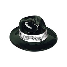 Beistle Black Plastic Fedora with Music Band  Party Supply  Decoration