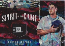 2017 Panini Father's Day Spirt the Game Mem Cracked Ice Hunter Renfroe Jersey/25