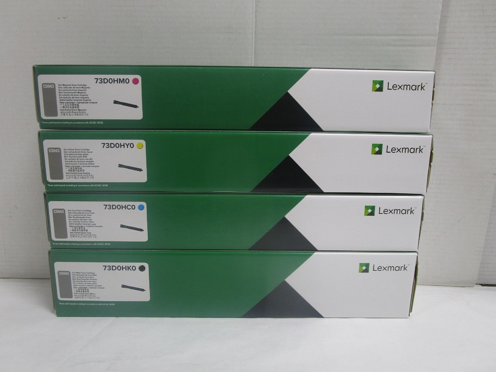 LEXMARK 73D0HC0 73D0GM0 73D0HY0 73D0HK0 Toner CartridgeCS943 LOT SET OF 4