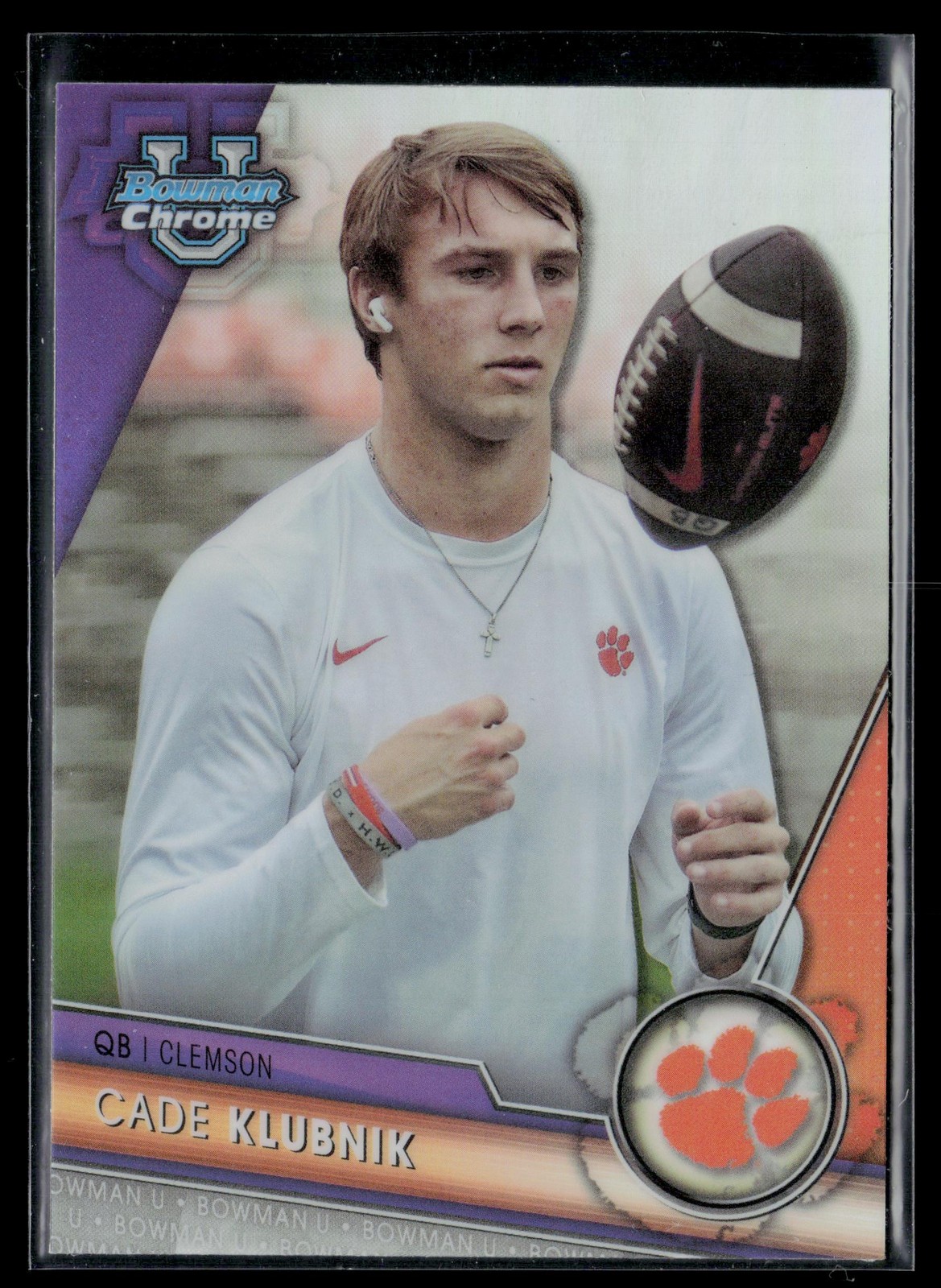 Cade Klubnik 2023 Bowman University Chrome Variation #154b Clemson Tigers