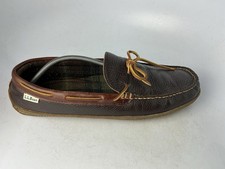 L.L. Bean Men's Handsewn Slippers Premium Leather Flannel Lining Sz 13 Medium