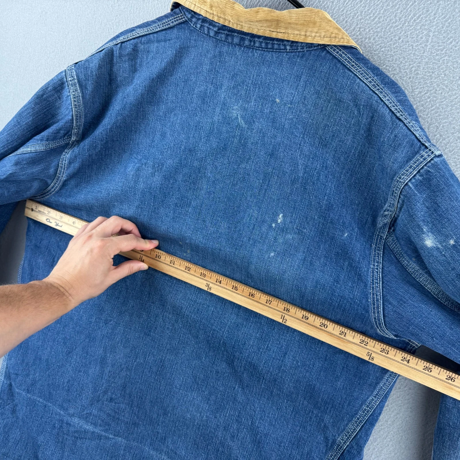 Vintage Lee Jelt Denim Chore Coat Mens 42 Reg  70s Blanket Lined Jacket image 15