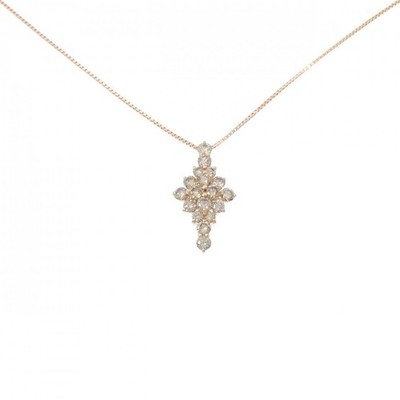 Authentic K18PG Diamond Necklace 0.90CT #270-004-059-8564