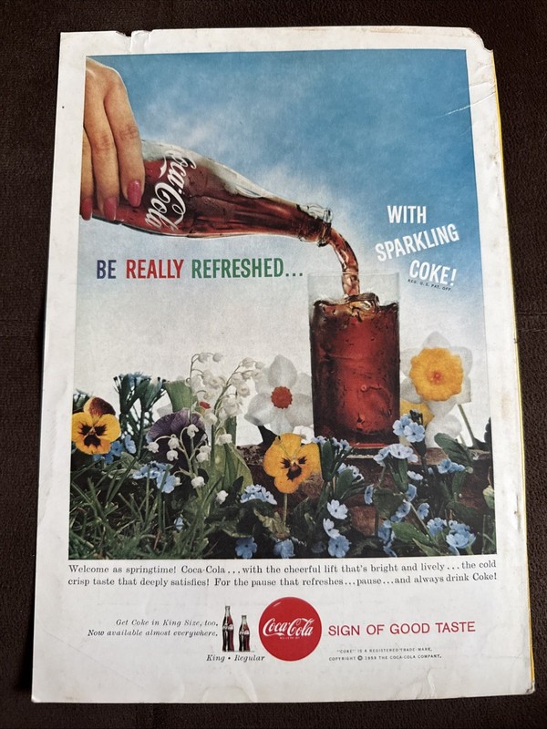 Vintage Coca-Cola Ad April 1959 Cutout Magazine Advertisement  KODAK Indy 500 ad