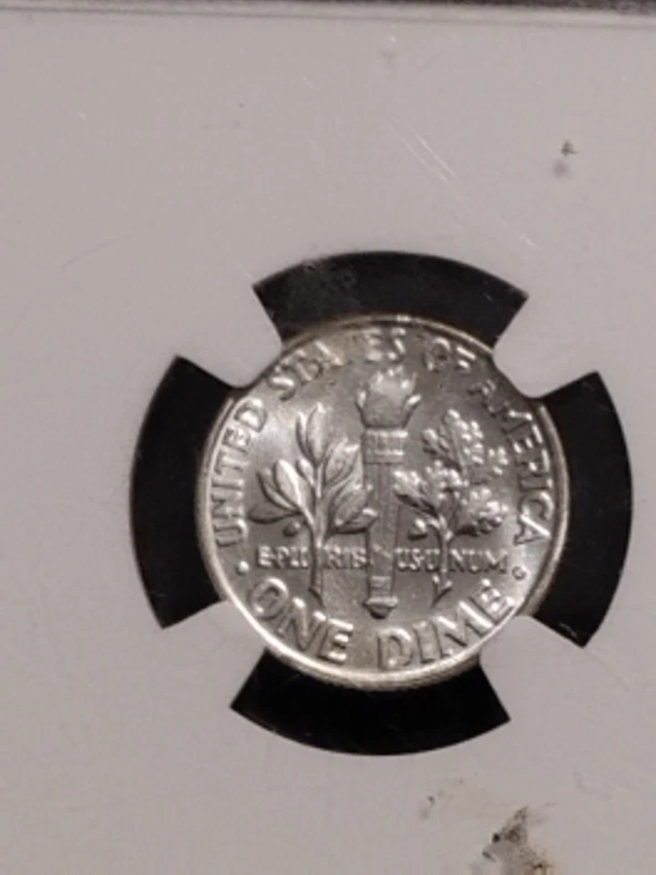 1964-D Roosevelt Dime Error Coin DDO/DDR, 90% Silver, Uncirculated Graded NGC - Image 3 of 3