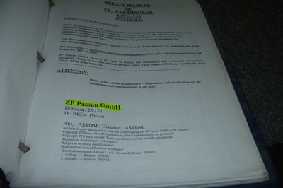 ZF Passau GmbH ZF ERGOPOWER 4WG-210 Transmission Shop Service Repair Manual xz
