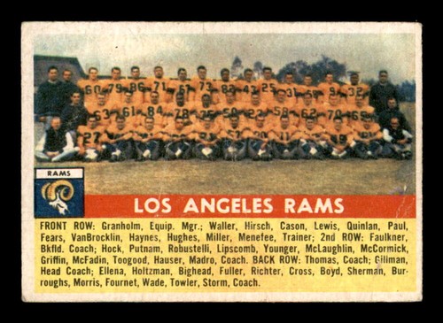 Los Angeles Rams #114 1956 Topps card