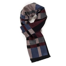 Scarf for Men Reversible Elegant Bilbao Collection 4 - Blue Beige Checker