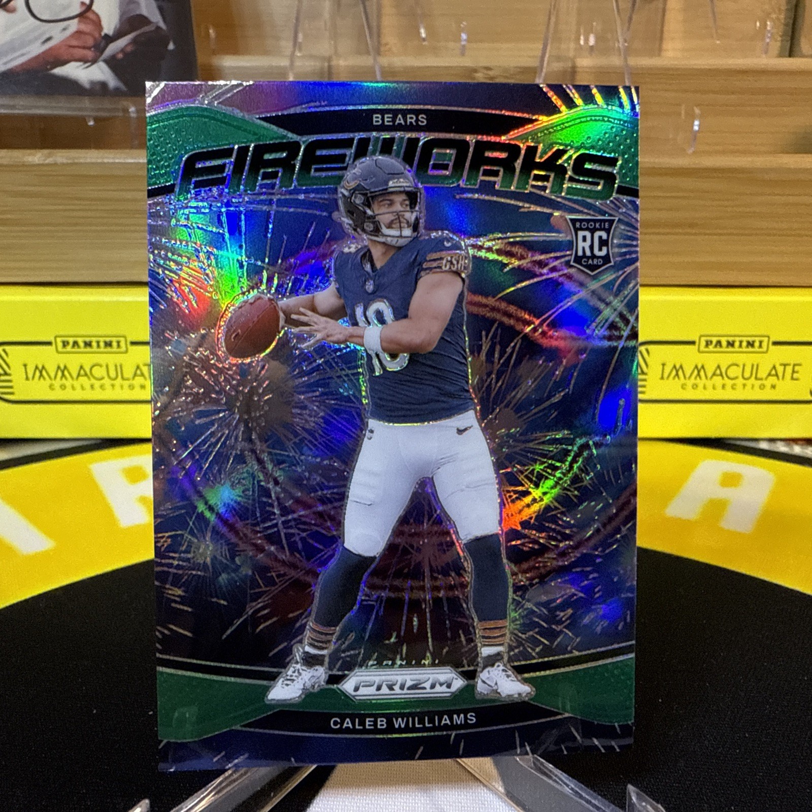 2024 Panini Prizm - Fireworks Caleb Williams #25 Green Wave Prizm (RC) Bears 💥