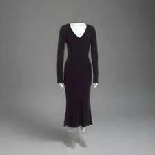 Dolce Gabbana V Neck Midi Knit Dress Black Small 