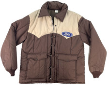 Vintage Ford Motor Company Quilted Puffer Jacket Size XXL 2XL USA Made - RARE