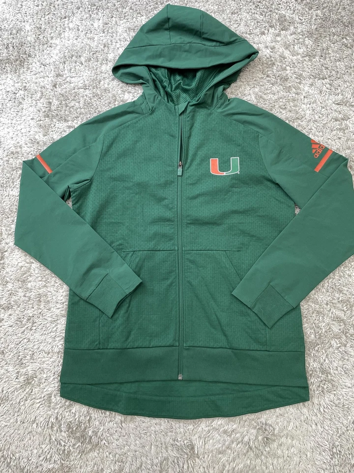 Sudadera con Capucha Miami Hurricanes Para Hombre Mediana Universitaria Fútbol Muestra Climalite Adidas Foto 2 de 4