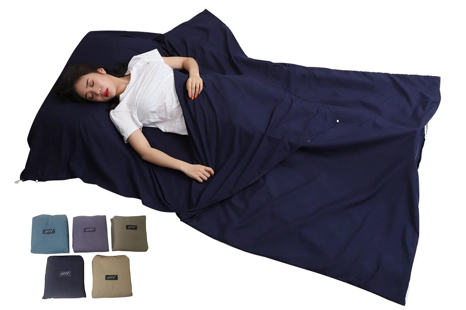 Cabin Sleeping Bag 210 x 115 cm, Sleeping Bag Ticking, Travel Sleeping Bag Thin Lightweight &...