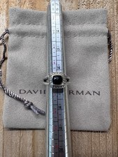 David Yurman .925 / 7MM Petite Albion Ring With Black Onyx and Diamonds Size 6