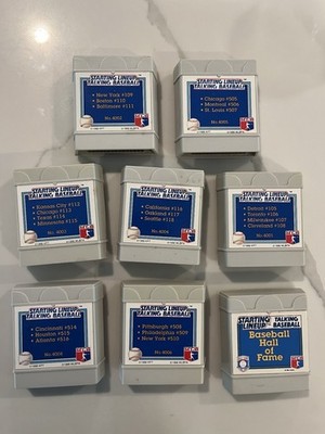 VTG lot of 8 Starting Lineup Talking Baseball Cartridges 1988 4001-4006 4008 HOF