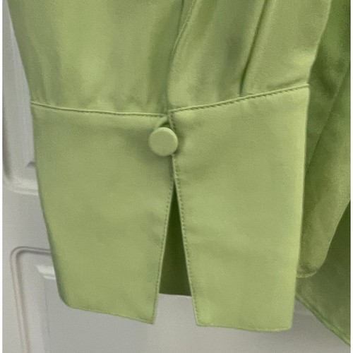 Lafayette 148 NY Looped Button 100% Silk Blouse in Key Lime Green Size 1X - Picture 4 of 7