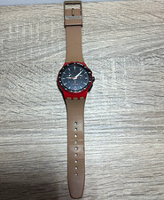 Swatch Irony Quarz Armbanduhr Analog Rot/Beig...