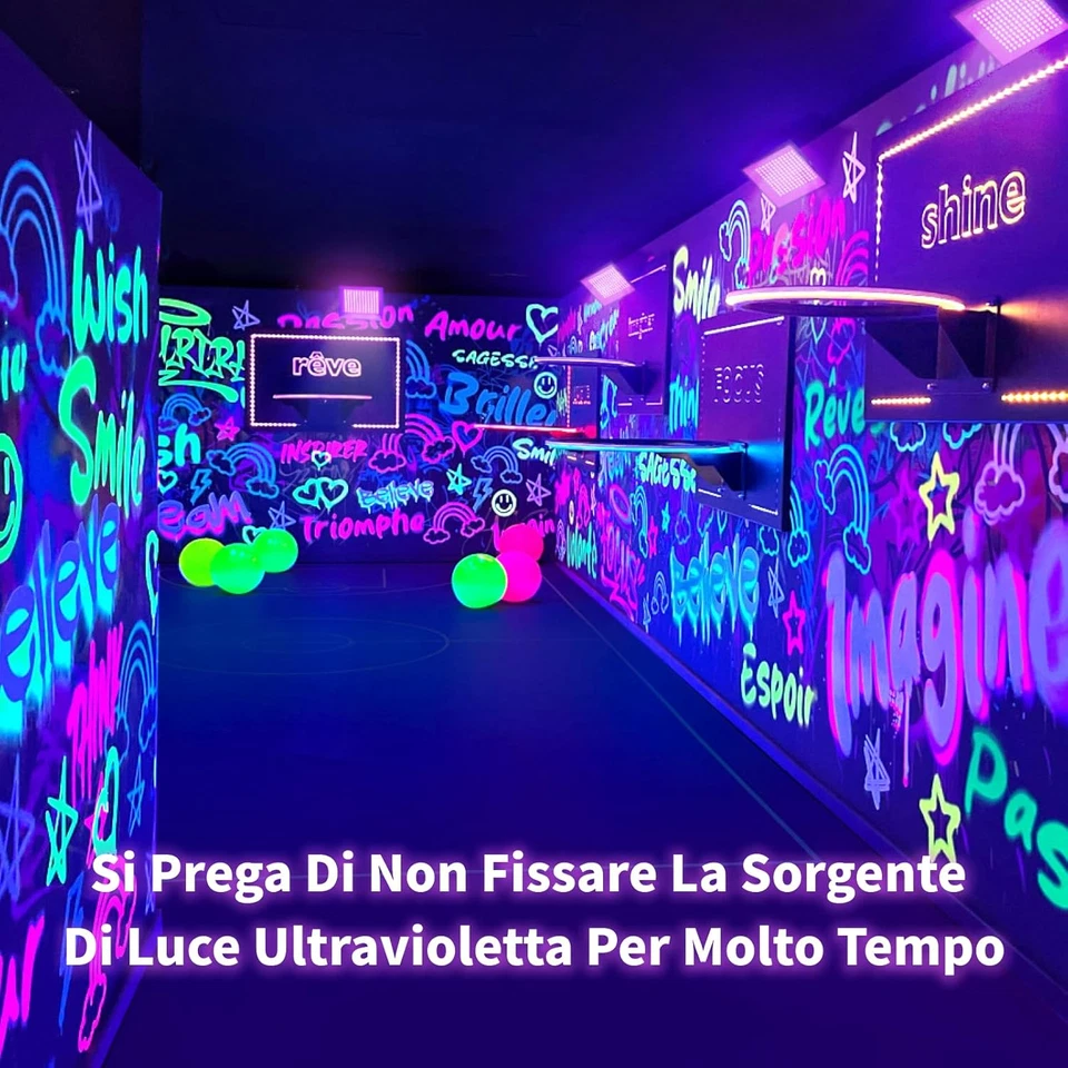 100W Luce Nera, Lampada UV E Black Light, IP66 Impermeabile, per Decorazioni Di - Immagine 2 di 4