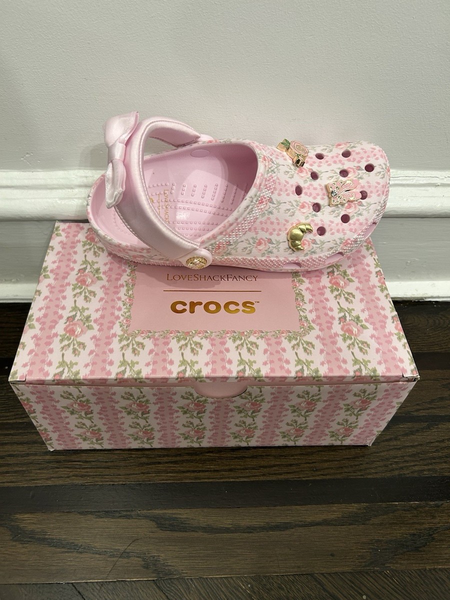 ローズ14 Crocs x LoveShackFancy Clogs Kids Size J6 -Girls Pink Classic