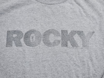 Rocky Movie Promo T-Shirt Long-sleeve Gray Y2K Faded Boxer Men Medium