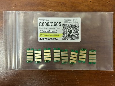 8 Toner Chip (3899 - 3898) Refill for Xerox VersaLink C600, C605 Printer