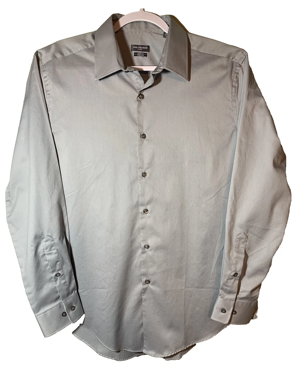 Van Heusen Cotton Blend Slim Solid Dress Shirts for Men for sale | eBay