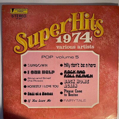 Super Hits 1974 The Tommy Hill Music Festival  1974 Power Pak    SA 265