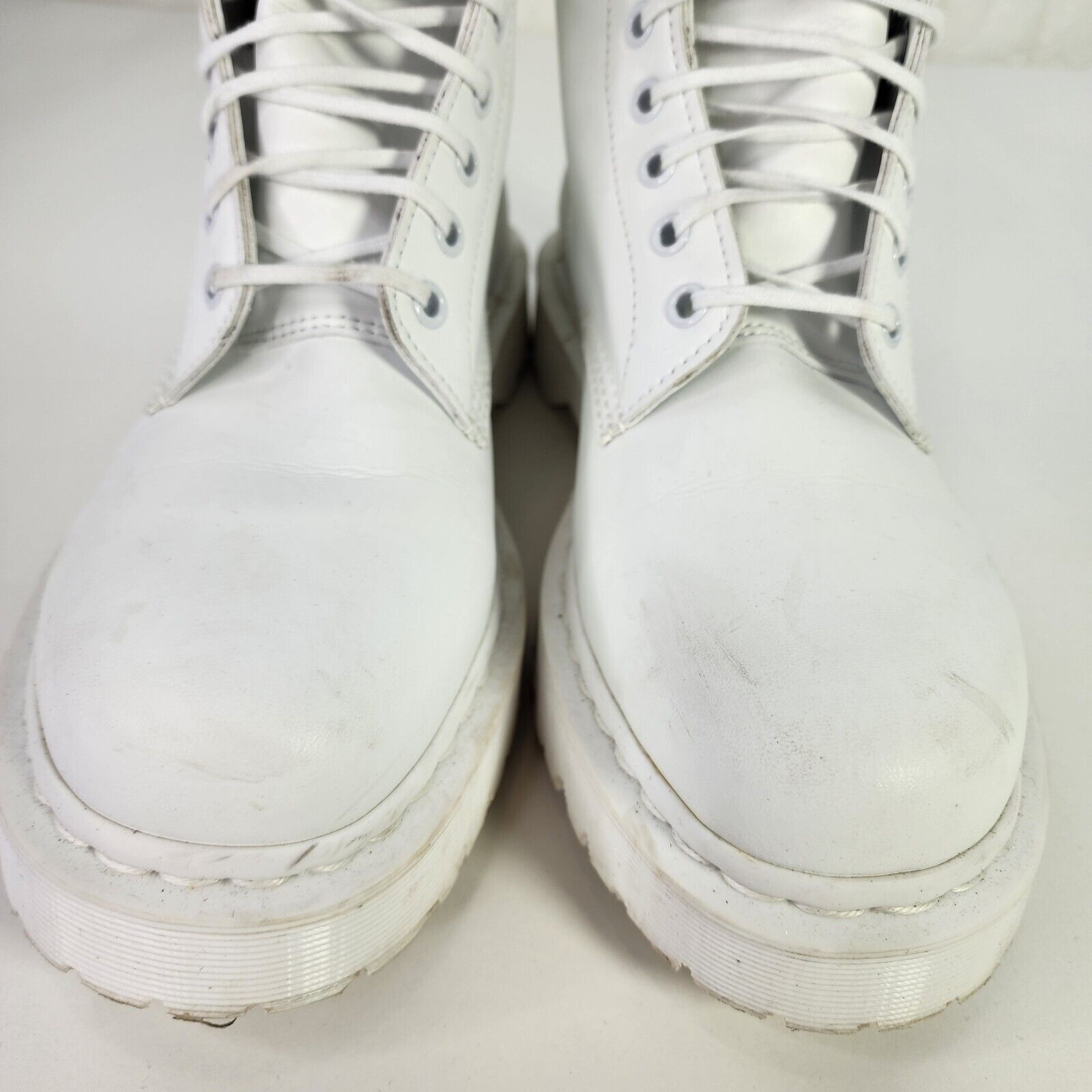 Dr. Martens White Leather Boots US 11 Combat 8 Ey… - image 8