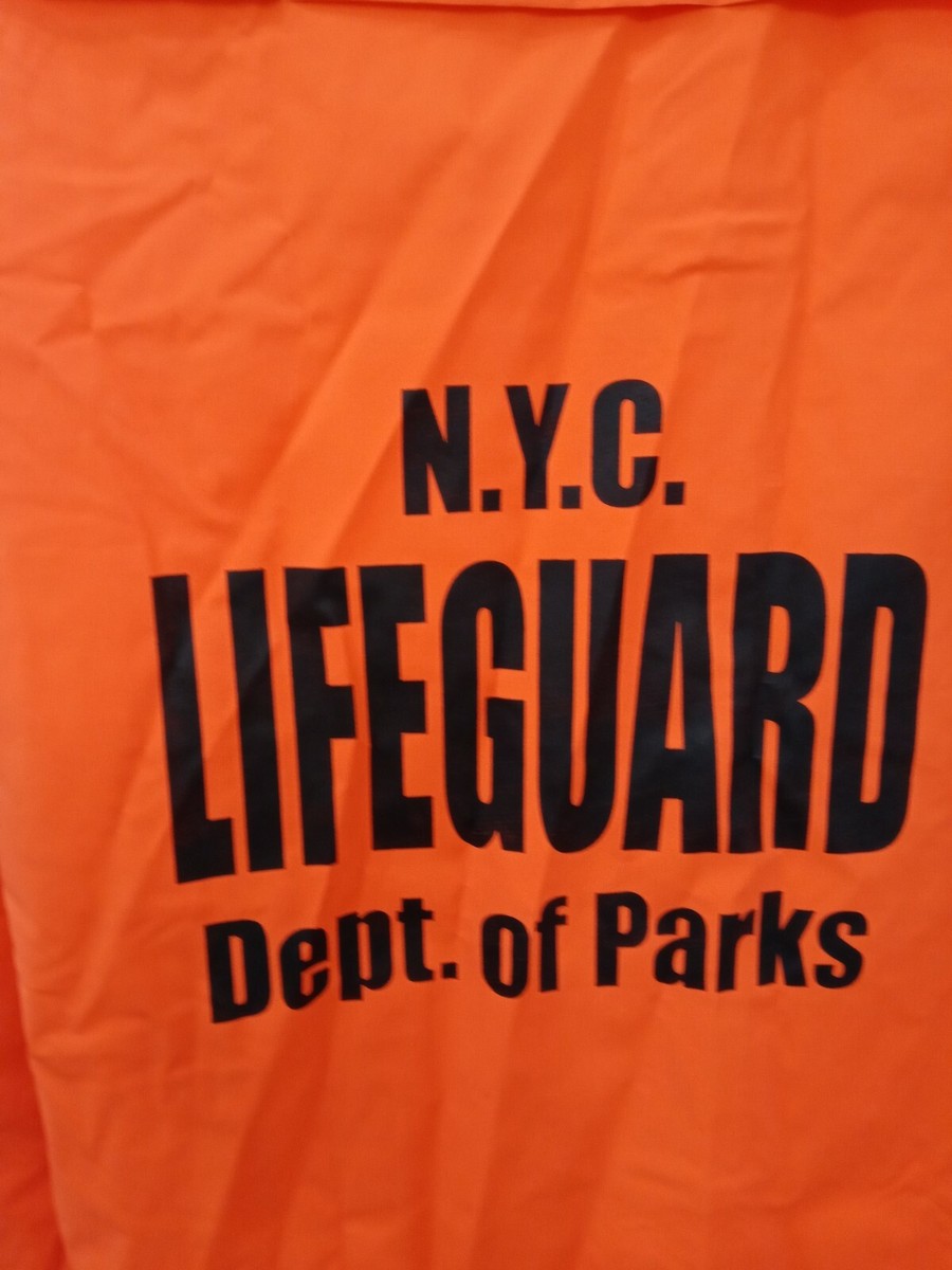 MEN'S N.Y.C.LIFEGUARD DEP. OF. PARKS LONG SLEEVE ORANGE RAINCOAT