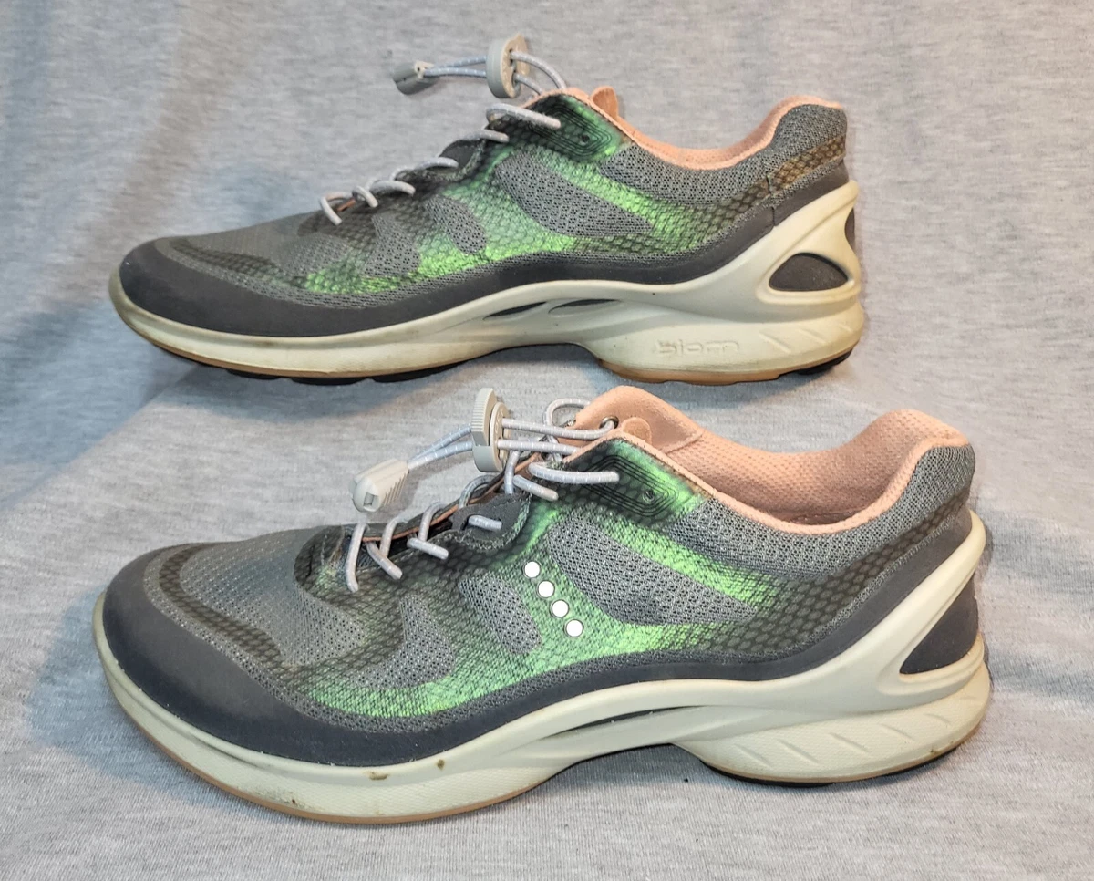 Ecco Biom Racer Shoes Womens 8 Green Gray Salmon Sneakers | eBay