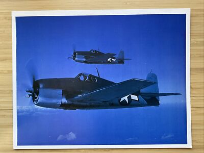 US Navy F6F Hellcat Promotional Photo Spec Sheet 8.5x11 vtg