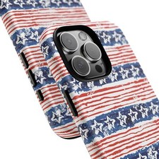 Patriotic Stars and Stripes Phone Case, American Flag Inspired Watercolor Design
